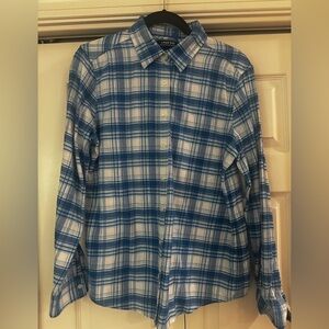 Lands' End Cotton Flannel Plaid Shirt